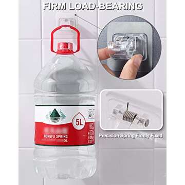 Curtain Rod Bracket No Drilling 8pcs, Self Adhesive Curtain Rod Brackets, Nail Free Adjustable Drapery Towel Holder Fixing Hook for Home Bathroom Kitchen and Hotel Use (Transparent)