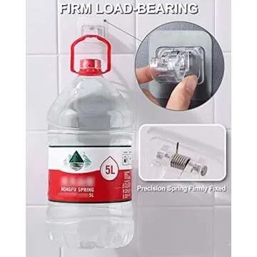 Curtain Rod Bracket No Drilling 8pcs, Self Adhesive Curtain Rod Brackets, Nail Free Adjustable Drapery Towel Holder Fixing Hook for Home Bathroom Kitchen and Hotel Use (Transparent)