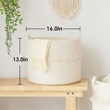 CherryNow Woven Storage Basket for Nursery and Home