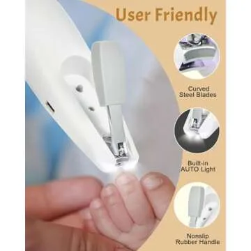 Lictin Baby Healthcare and Grooming Kit, 26 in 1 Rechargeable Nail Trimmer Electric Set,Safe File with Auto Light, Newborn Nursery Health Care Portable Safety Set for Infant Toddlers Boys Girls, Grey