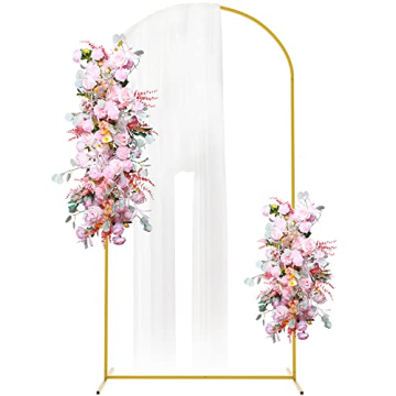 Putros Gold Metal Wedding Arch Stand 7.2FT for Events