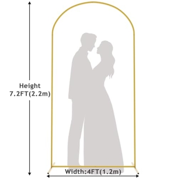 Putros Gold Metal Wedding Arch Stand 7.2FT for Events