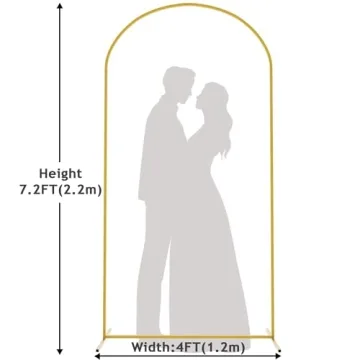 Putros Gold Metal Wedding Arch Stand 7.2FT for Events