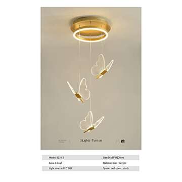 ObabO Chandelier Modern Staircase Chandelier Acrylic Golden Ceiling Chandelier - Living Room Dining ...