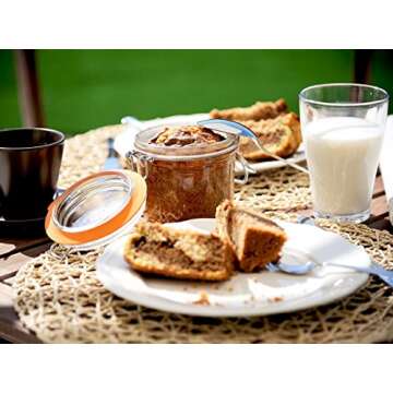 Le Parfait Super Terrine Jar | 12oz (Pack of 6) 350ml French Glass Jar, Airtight Rubber Seal & Glass Lid | Glass Jars for Kitchen Organization and Storage Containers for Essentials