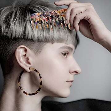 2 Pack Cellulose Detangling Comb - Wide Tooth for Curly, Straight, or Wet Hair - Unisex, Comfortable No Pulling Design