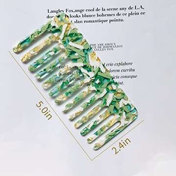 2 Pack Cellulose Detangling Comb - Wide Tooth for Curly, Straight, or Wet Hair - Unisex, Comfortable No Pulling Design