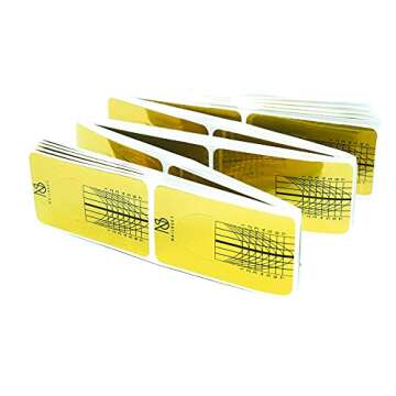 Nailskey Nail Forms for Gel Builder - 100 Pcs Self Adhesive Nail Extension Stickers for Acrylic, UV & Poly Gel with Tip Sculpting Guide - Nail Art for Home & Salon (Pack of 100)