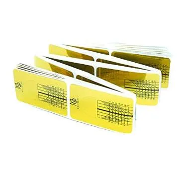 Nailskey Nail Forms for Gel Builder - 100 Pcs Self Adhesive Nail Extension Stickers for Acrylic, UV & Poly Gel with Tip Sculpting Guide - Nail Art for Home & Salon (Pack of 100)