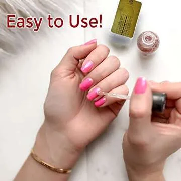 Nailskey Nail Forms for Gel Builder - 100 Pcs Self Adhesive Nail Extension Stickers for Acrylic, UV & Poly Gel with Tip Sculpting Guide - Nail Art for Home & Salon (Pack of 100)