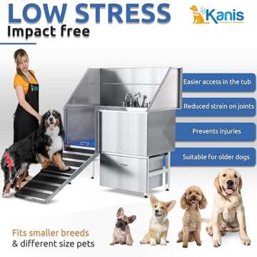 KANIS Stainless Steel Dog Bathing Station for All Pets