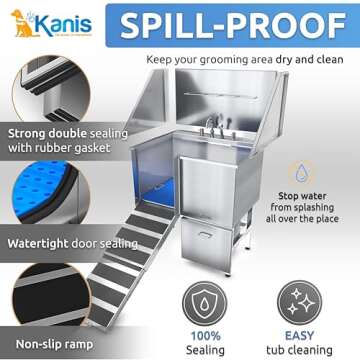 KANIS Stainless Steel Dog Bathing Station for All Pets