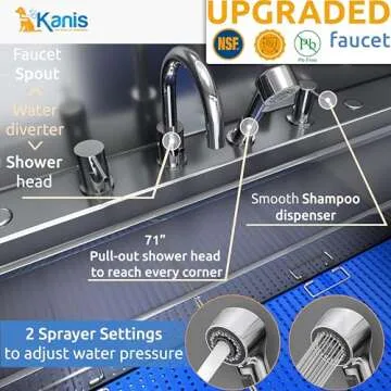 KANIS Stainless Steel Dog Bathing Station for All Pets