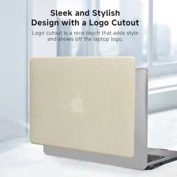 Funut Compatible with MacBook Air 13.6 inch Case 2022 2023 2024 Release M3 A3113 M2 A2681 with Touch ID, MacBook Air 13 M2 M3 Case Crocodile Leather Hard Shell Case & Keyboard Cover, Pudding