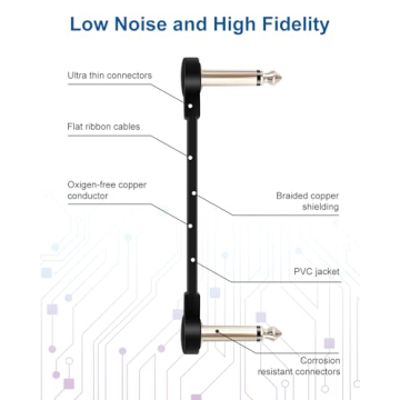 Aqdocvf Guitar Patch Cables - Space-Saving 3-Pack for Pedalboard