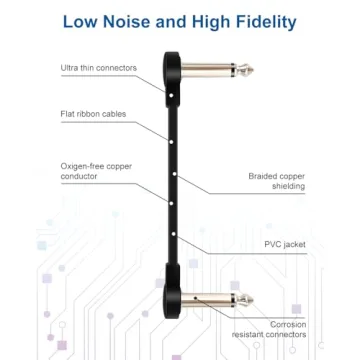 Aqdocvf Guitar Patch Cables - Space-Saving 3-Pack for Pedalboard
