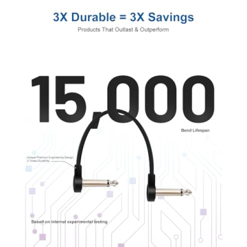 Aqdocvf Guitar Patch Cables - Space-Saving 3-Pack for Pedalboard