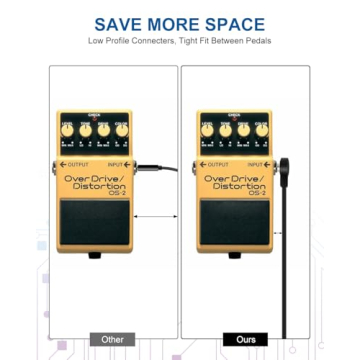 Aqdocvf Guitar Patch Cables - Space-Saving 3-Pack for Pedalboard