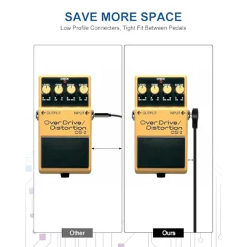 Aqdocvf Guitar Patch Cables - Space-Saving 3-Pack for Pedalboard
