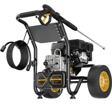 BLUBERY 3600 PSI Gas Pressure Washer, 2.7 GPM Heavy Duty High Power Washer, 30Ft Pressure Hose&Soap ...