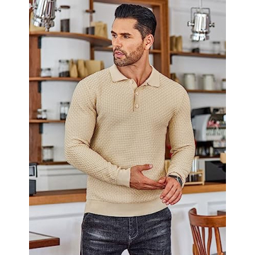 Buy COOFANDY Men's Long Sleeve Polo Shirt for Comfort and Style