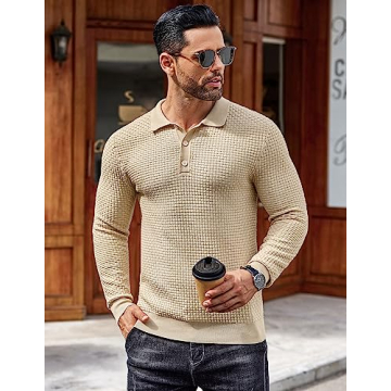 Buy COOFANDY Men's Long Sleeve Polo Shirt for Comfort and Style