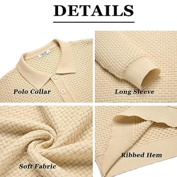 Buy COOFANDY Men's Long Sleeve Polo Shirt for Comfort and Style