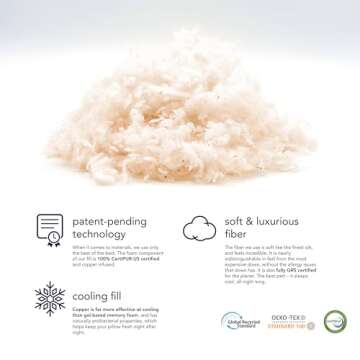 Honeydew Scrumptious Side Pillow + Silk Pillowcase Gift Pack- The Ultimate Luxury Neck Pillow- Adjustable Support for Neck Pain Relief- Made in USA- Cooling Pillow Fill (Queen Size)