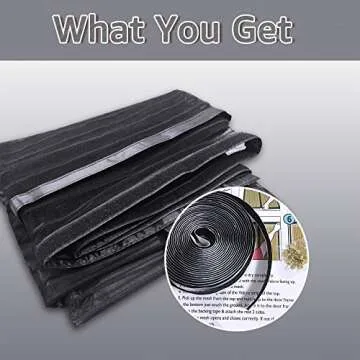 TheFitLife Magnetic Screen Door - Heavy Duty Mesh Curtain with Full Frame Hook and Loop Powerful Magnets That Snap Shut Automatically (62''x81'' - Fits Doors up to 60''x80'', Black)