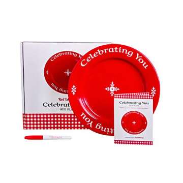 Celebrating You Red Plate in custom Gift Box. Birthday Plate, Mother’s Day, Wedding, Anniversary, ...