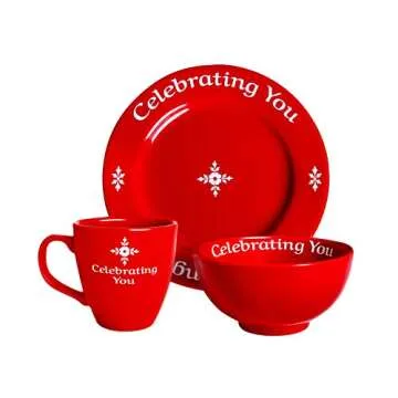 Celebrating You Red Plate Gift Boxed for Special Moments