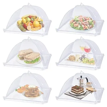 Lauon 6 Pack Large Food Covers - Stylish Mesh Tent for Picnics, BBQs, & Parties