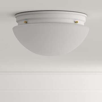 Designers Fountain 9 in 2-Light Flush Mount Ceiling Light with Frosted Glass Shade, White, 4732-WH