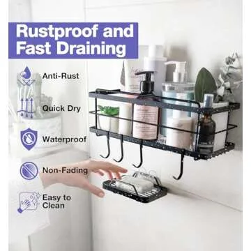 KINCMAX Premium Stainless Steel Shower Organizer