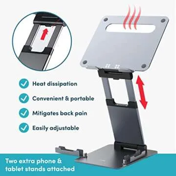 Ergonomic Adjustable Laptop Stand for Comfort and Stability