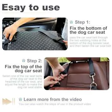 Youvee Dog Booster Car Seat,Interior Height 6 Inches Elevated Pet Car Seat for Small Dog up to 30 lbs,Dog booster for car Front/Back Seat,Safety,Comfortable,Fully Detachable and Washable(View Ⅰ-Black)