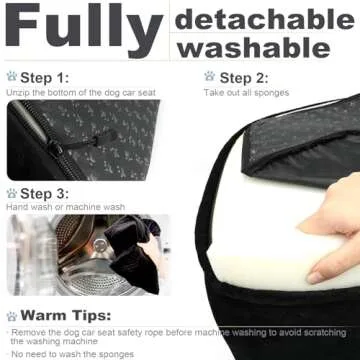 Youvee Dog Booster Car Seat,Interior Height 6 Inches Elevated Pet Car Seat for Small Dog up to 30 lbs,Dog booster for car Front/Back Seat,Safety,Comfortable,Fully Detachable and Washable(View Ⅰ-Black)