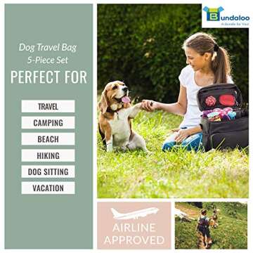Bundaloo Dog Travel Bag 5-Piece Set for Pet Essentials