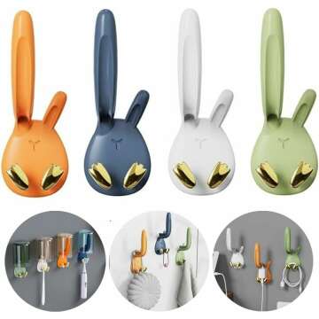 Wall Mounted Adhesive Toothbrush Cup Holders - 4 Pcs