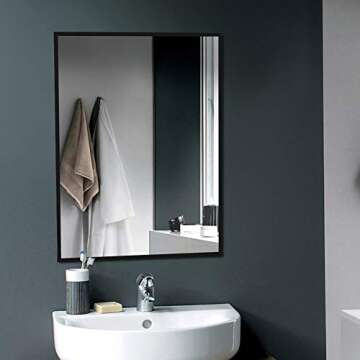 SILD 40x30 Bathroom Vanity Mirror for Wall,30x40 Wall Mounted Mirrors,Black Framed Large Rectangle Modern Mirror,Hangs Horizontally or Vertically