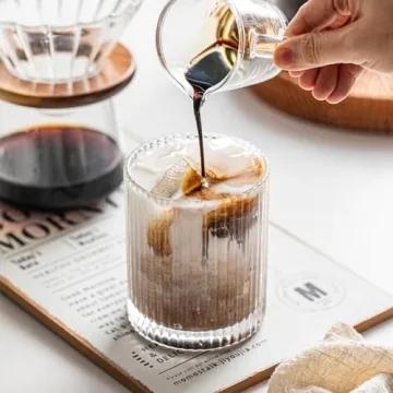 Premium Vintage Glass Cups Set with Straws - Durable & Stylish