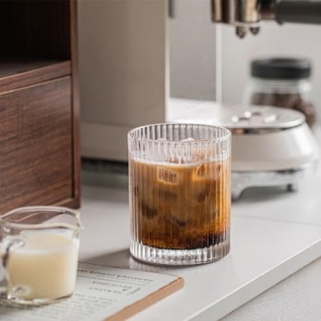 Premium Vintage Glass Cups Set with Straws - Durable & Stylish