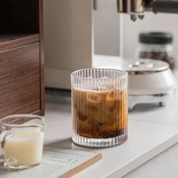 Premium Vintage Glass Cups Set with Straws - Durable & Stylish