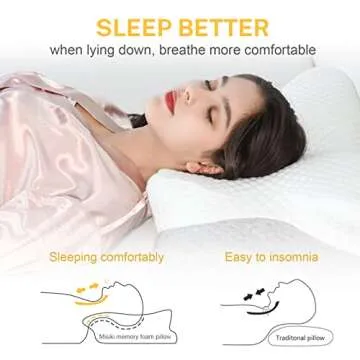 Misiki Cervical Memory Foam Pillow, Orthopedic Pillow Contour Pillow for Neck Pain, Cervical Ergonomic Pillow for Side Sleepers, Back and Stomach Sleep