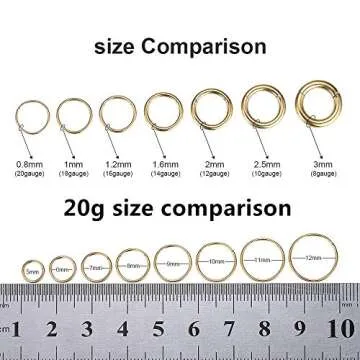 Small Cartilage Earring Hoop 20g Nose Ring Gold Nose Rings 20 Gauge Helix Hoop Earring Forward Helix Earring Hoop Daith Earrings Tragus Earrings Surgical Steel Small Hoop Earrings 6mm Nose Hoop