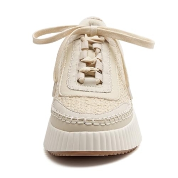 Stylish Women Lace Up Platform Woven Sneakers for Comfort