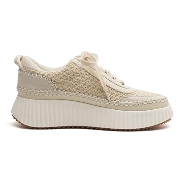 Stylish Women Lace Up Platform Woven Sneakers for Comfort