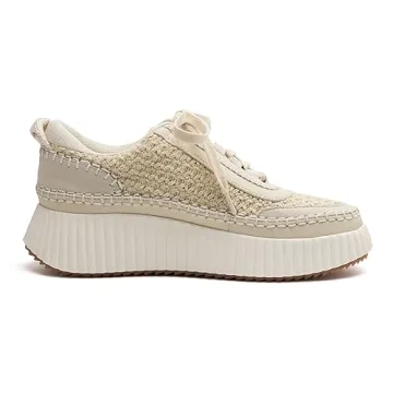Stylish Women Lace Up Platform Woven Sneakers for Comfort