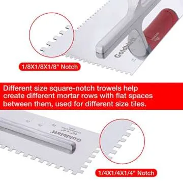 Goldblatt Notch Trowel Set - Stainless Steel for Tile Installations