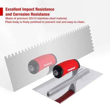 Goldblatt Notch Trowel Set - Stainless Steel for Tile Installations